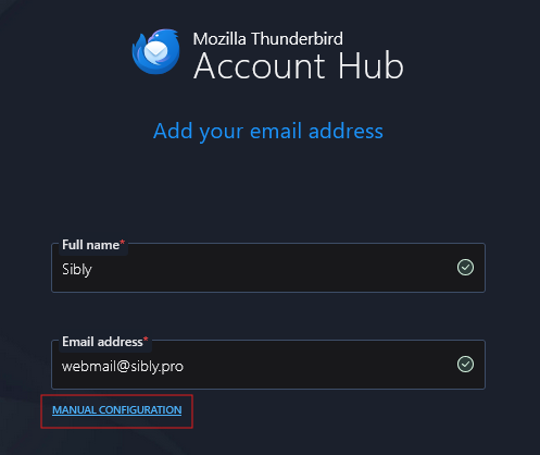 Add Thunderbird account